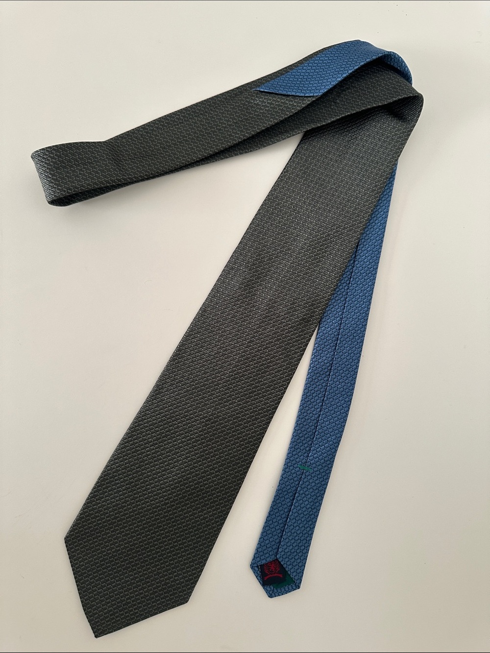 Tommy Hilfiger Dark Gray Tie with Blue Reverse